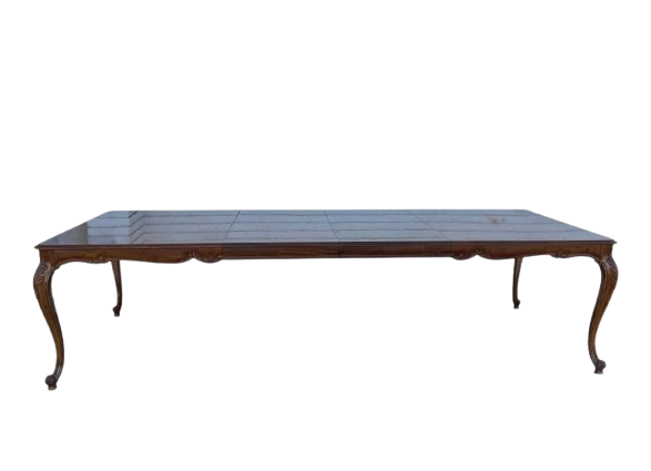 French Provincial Oak Parquet Top Dining Table